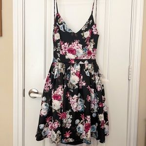 Papaya Floral Print Backless Dress